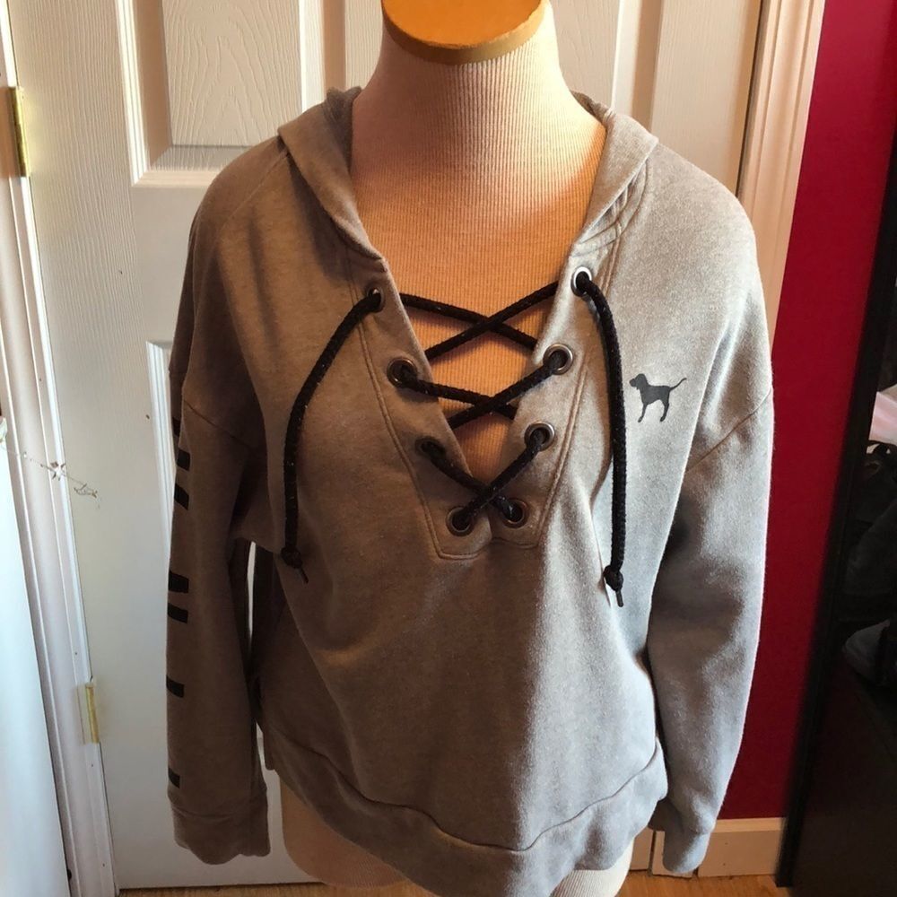 VS Pink tie front hoodie Sz XS